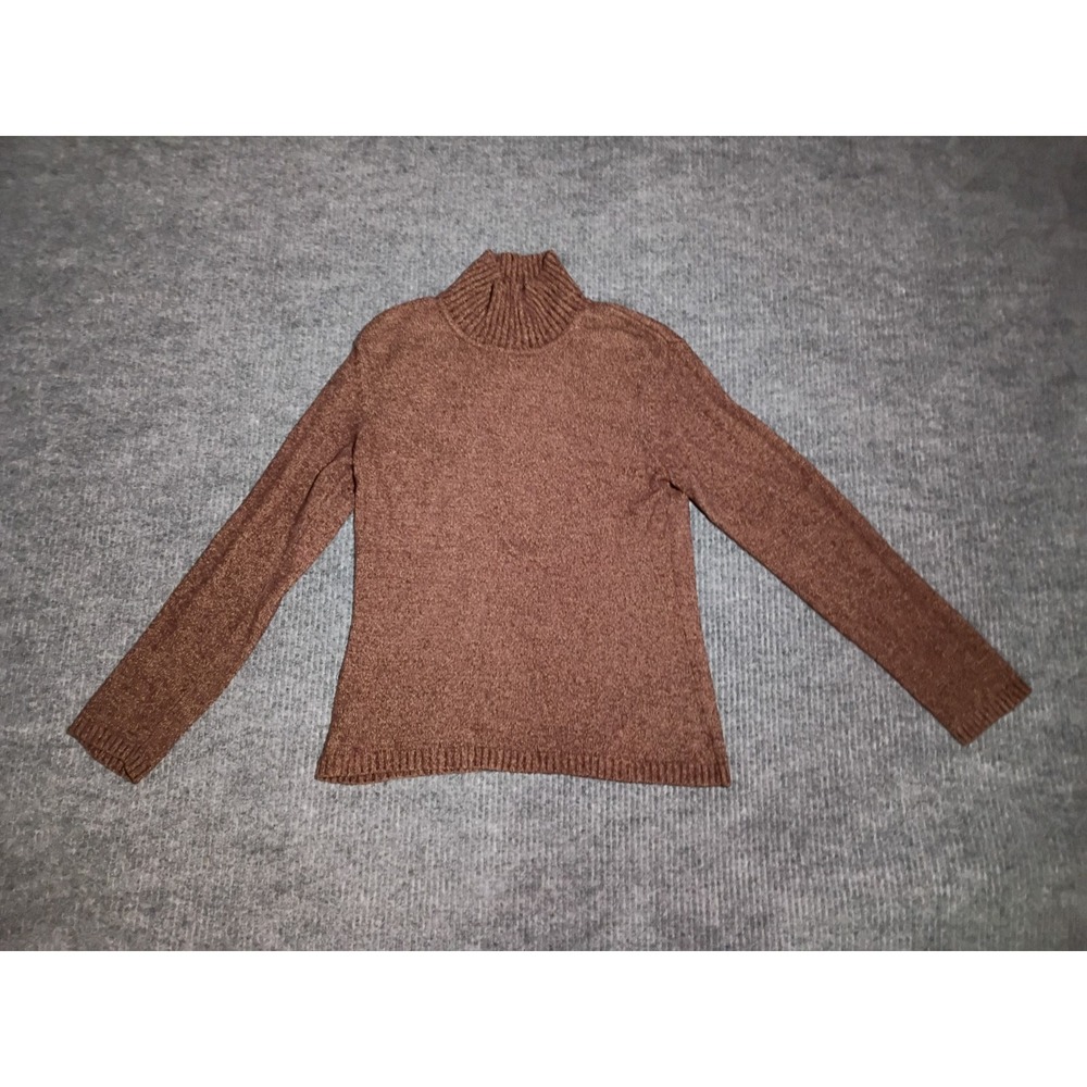 Talbots Women's Brown Ribbed Knit Turtleneck Sweater Size Medium